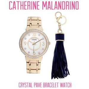 ⭐️Crystal Pave Watch & Key Chain 2-Piece Set